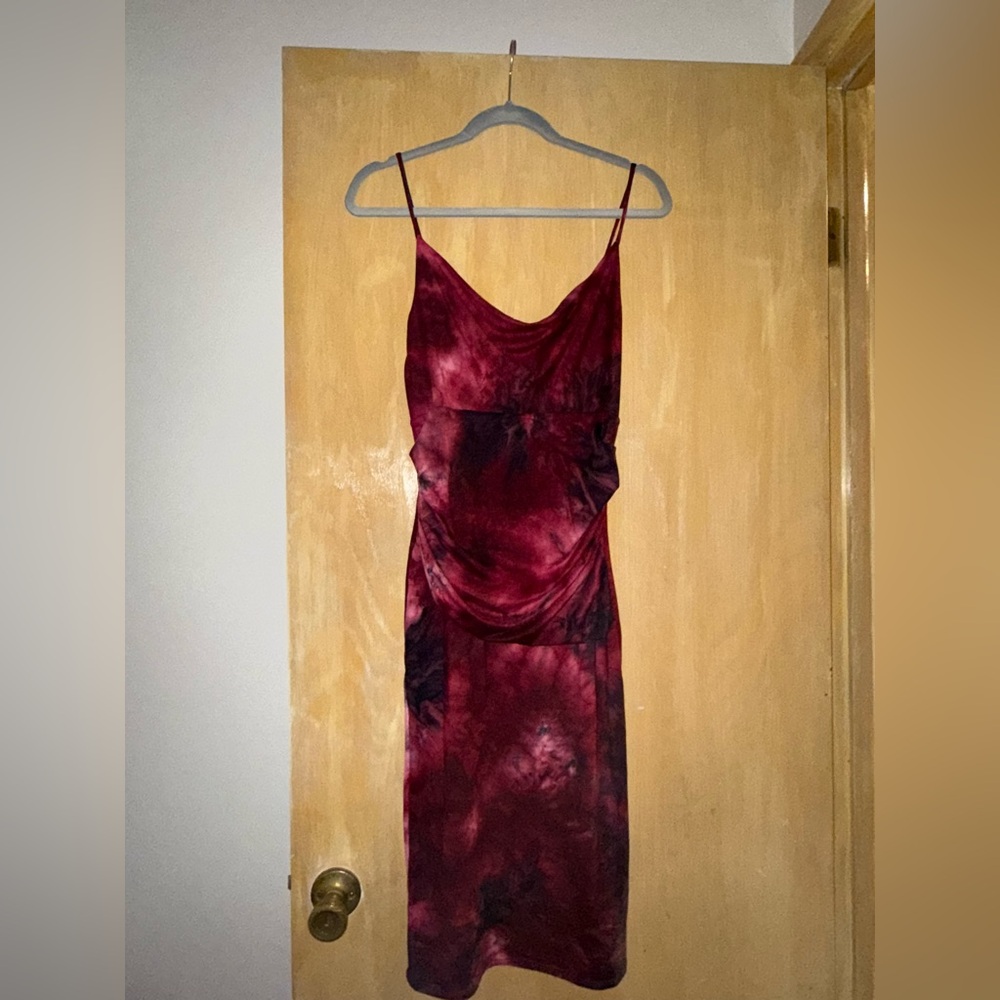 Tie dye velvet dress